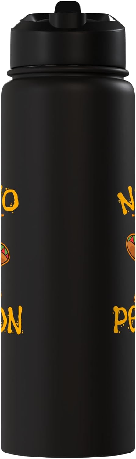 Botella de agua acero inoxidable personalizada con nombre taco funny