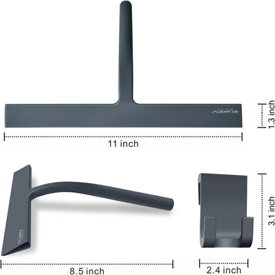 Escobilla ducha puerta vidrio silicona 11pulg gris