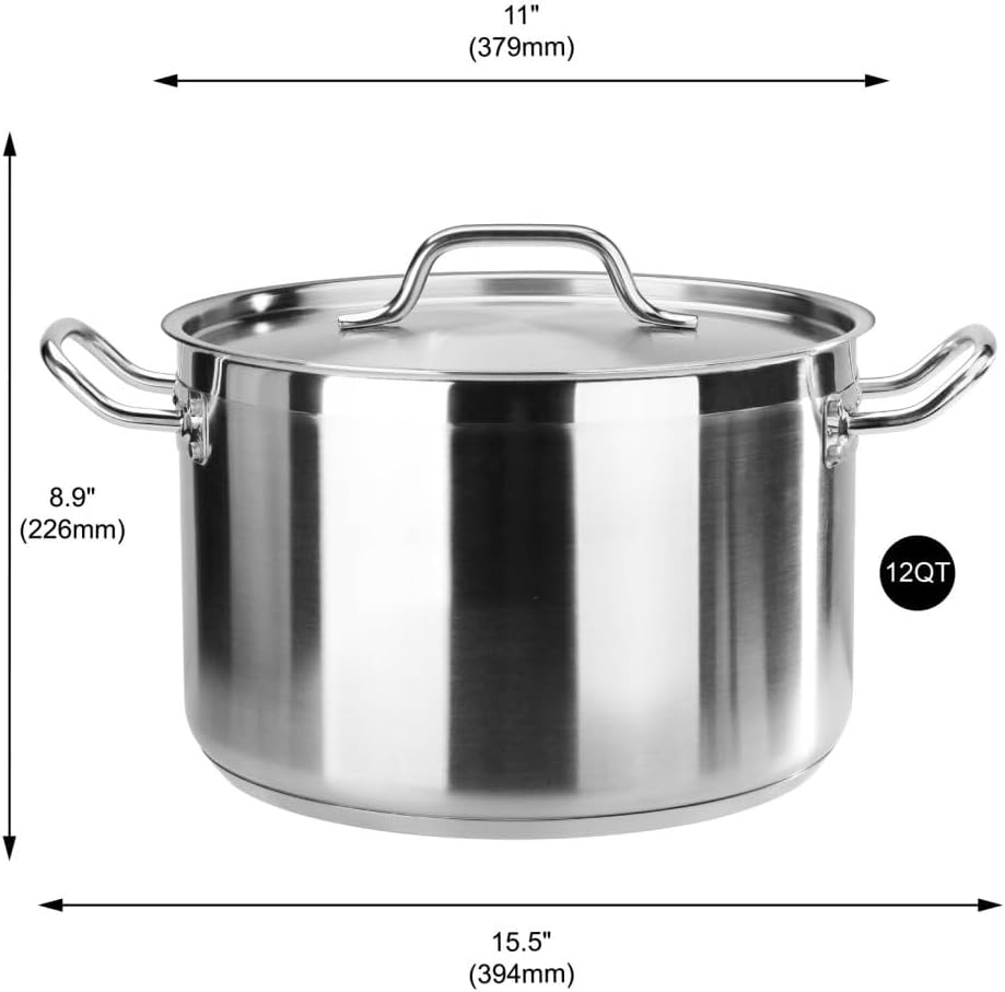 Olla Acero Inox 12qt Con Tapa