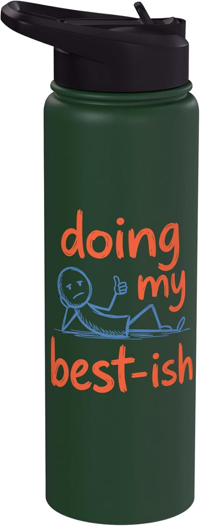Botella agua acero inox aislada dibujo sarcástico