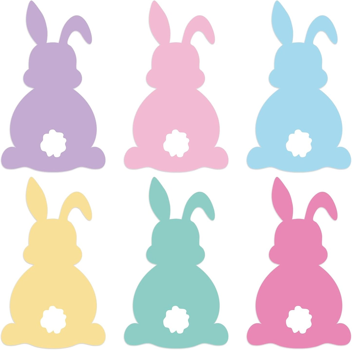 Juego de 6 manteles individuales con diseño de conejo de Pascua