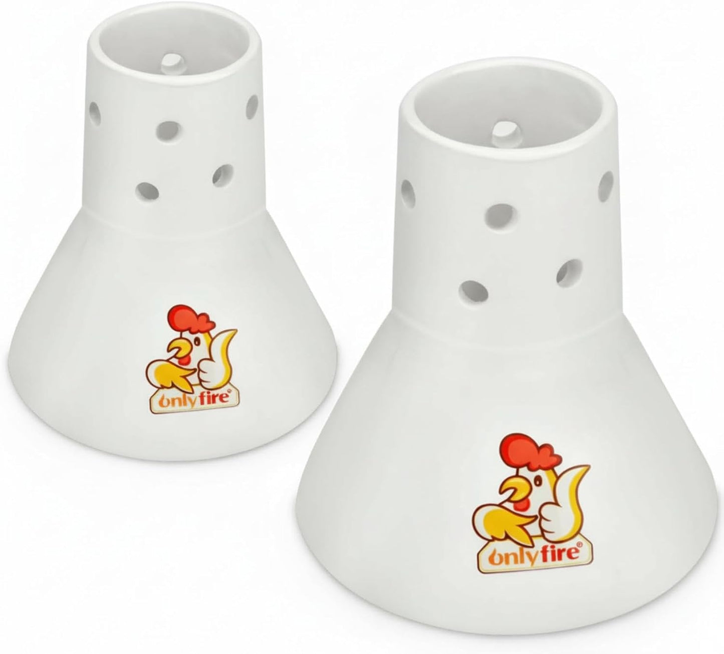 2 Pzas Estante Cerámica Asar Pollo Soporte Vertical Barbacoa