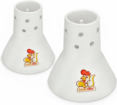 2 Pzas Estante Cerámica Asar Pollo Soporte Vertical Barbacoa