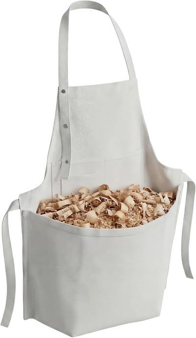 Delantal carpintería 2en1 con bolsa virutas lona resistente