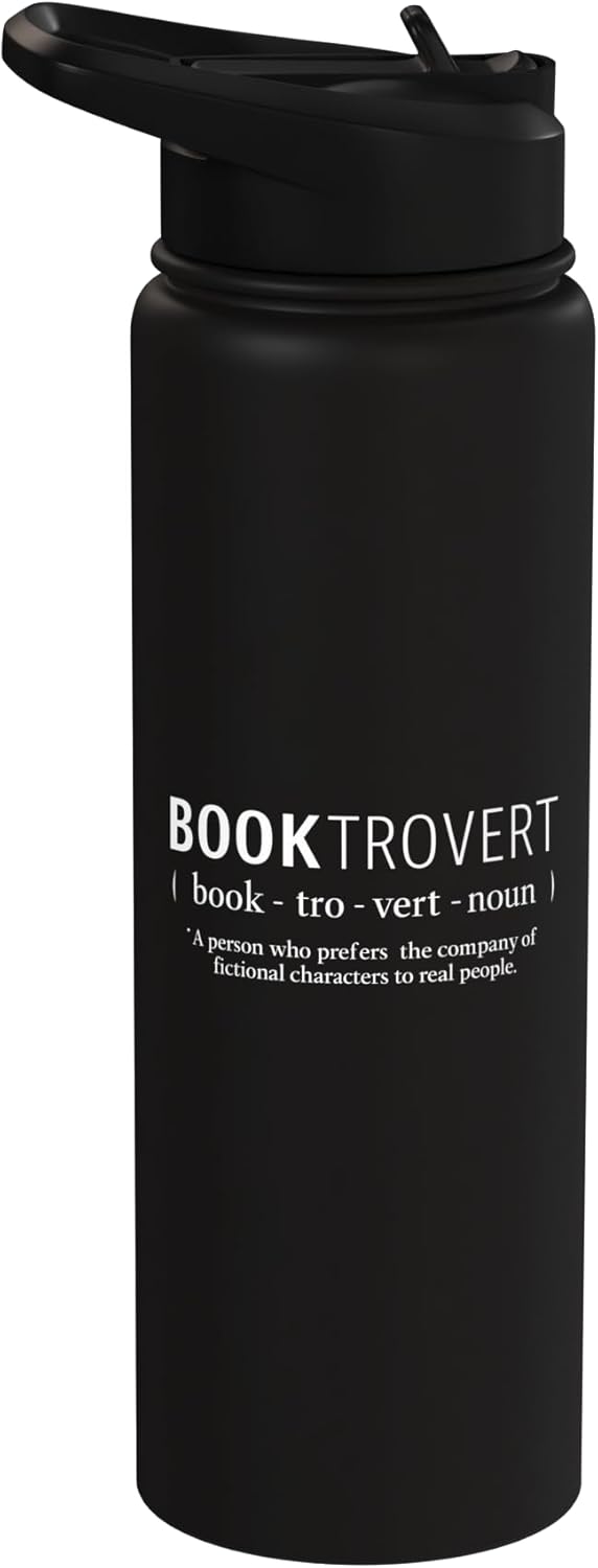 Botella de agua acero inoxidable para bookworms y lectores