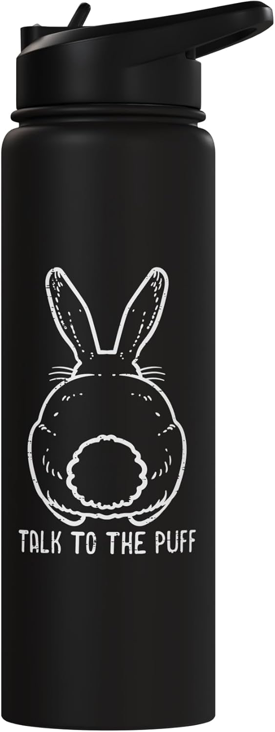 Botella de agua aislada de acero inoxidable con conejo de Pascua