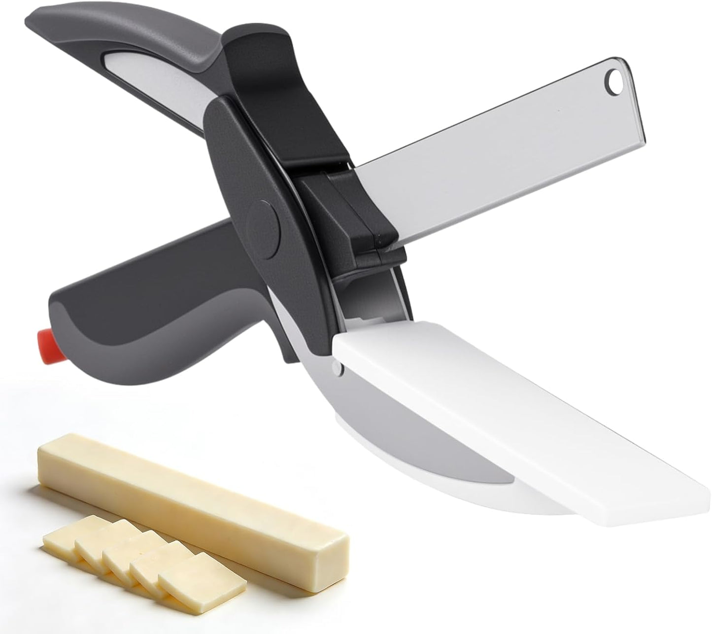 Tijeras de queso 2 en 1 con tabla de plástico y hoja de acero inoxidable