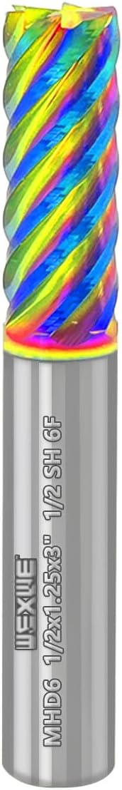 Fresa carburo 6 flautas DLC aluminio cobre 1/2 vástago