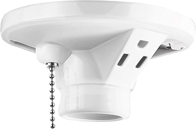 Lámpara porcelana enchufe E27/E26 con cadena tracción