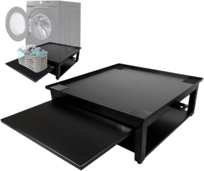 Pedestal lavadora secadora acero negro 27pulg ajuste universal