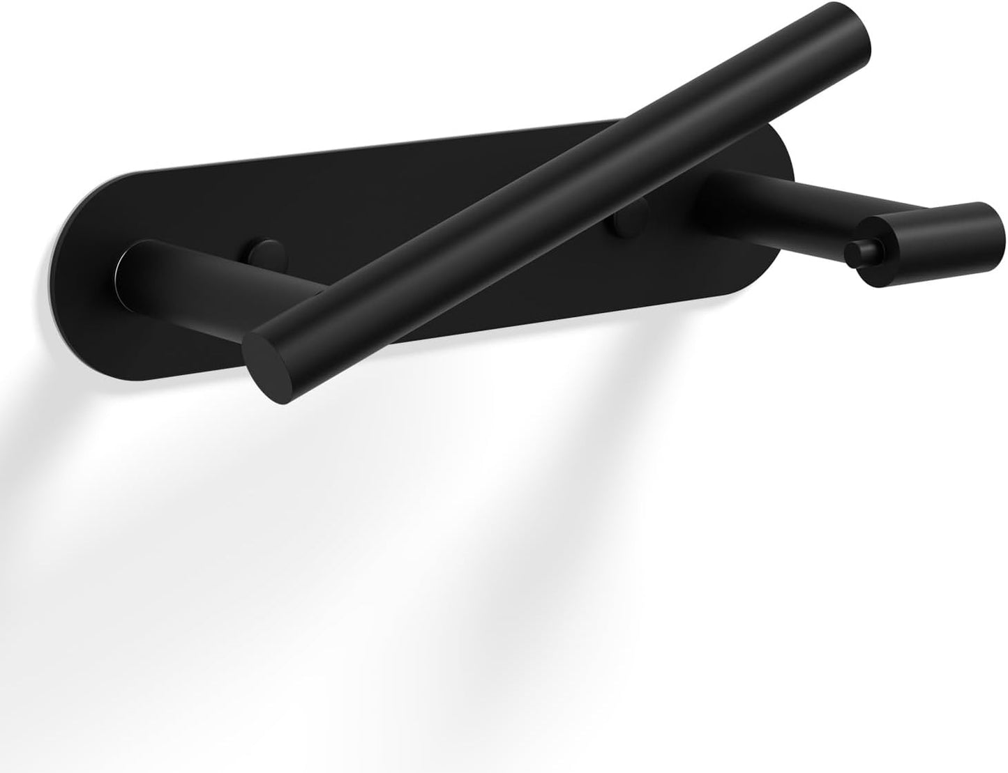 Portarrollos acero inox negro mate autoadhesivo
