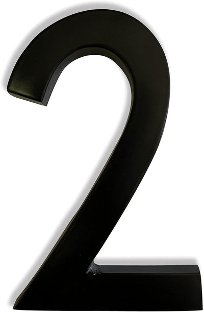 Números magnéticos aluminio negro 5pulg exterior numero 2