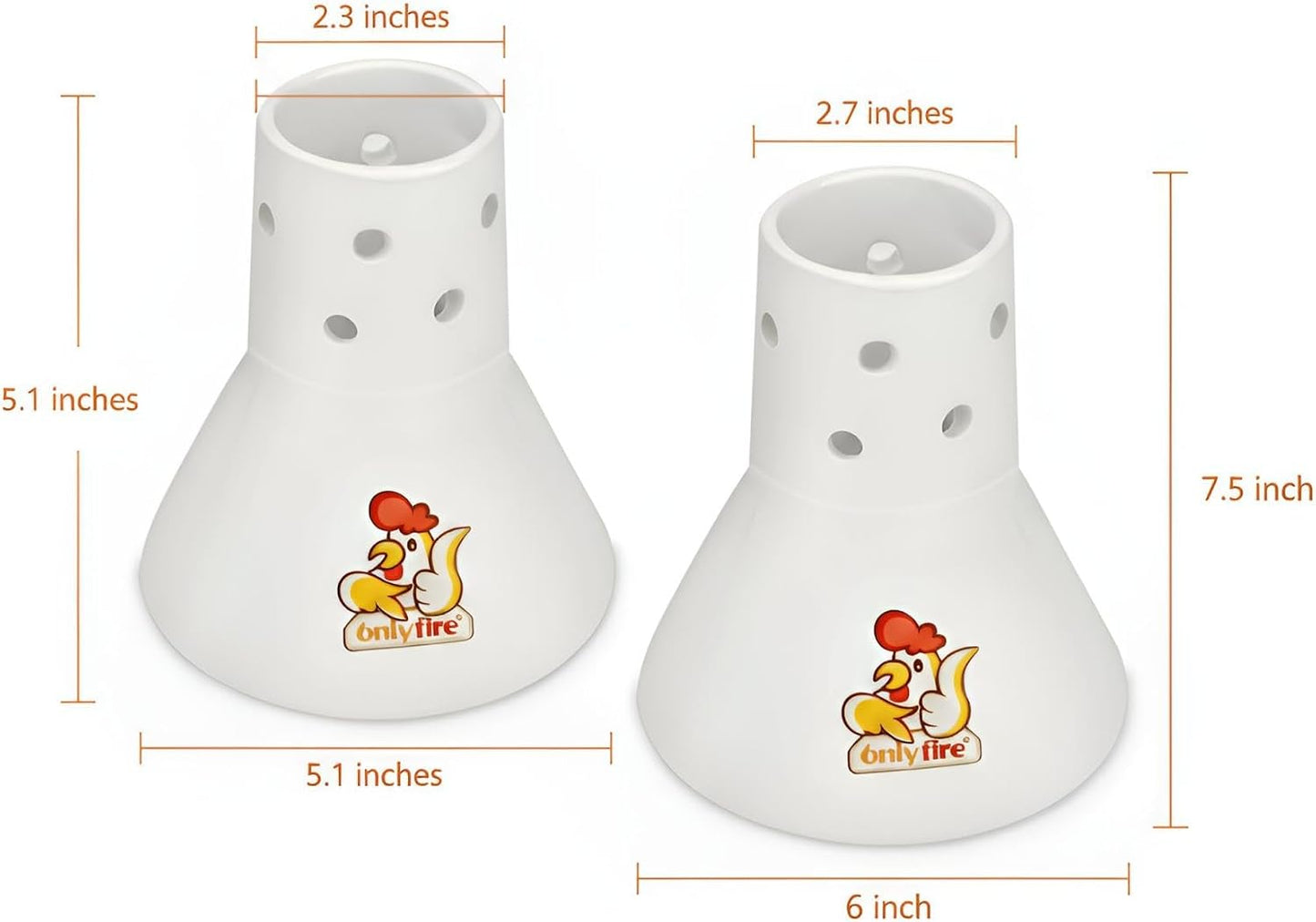 2 Pzas Estante Cerámica Asar Pollo Soporte Vertical Barbacoa