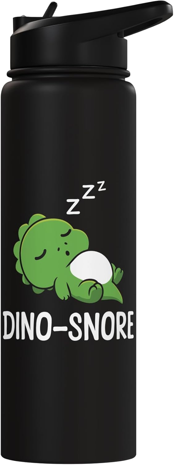 Botella de agua aislada sin BPA con diseño de dinosaurio
