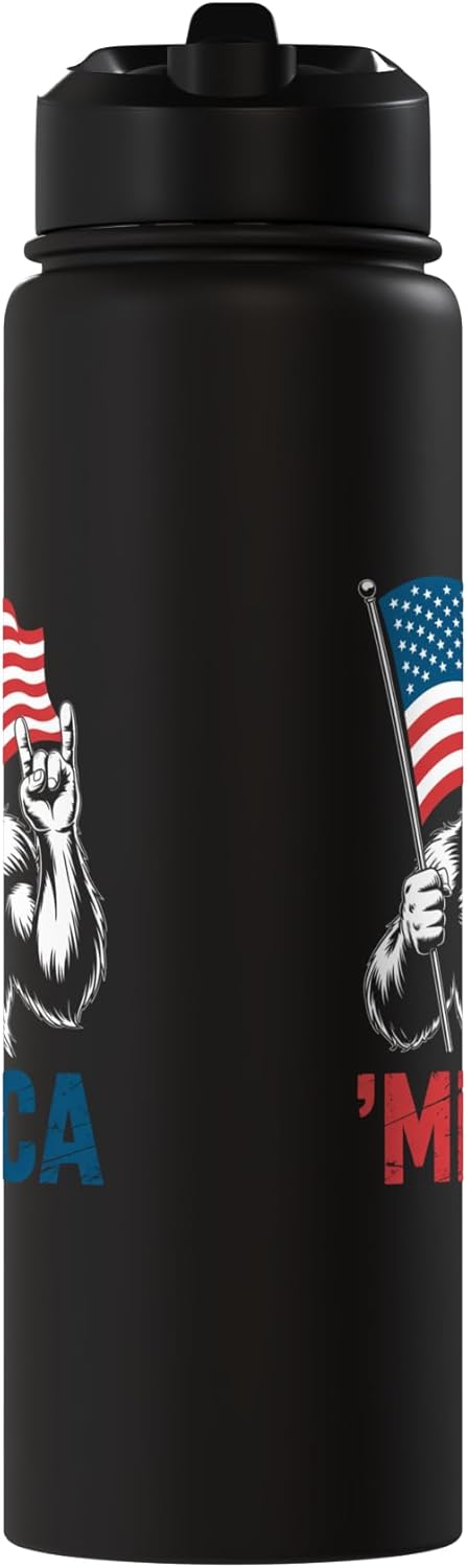 Botella de agua acero inoxidable aislada Merica 4th de Julio