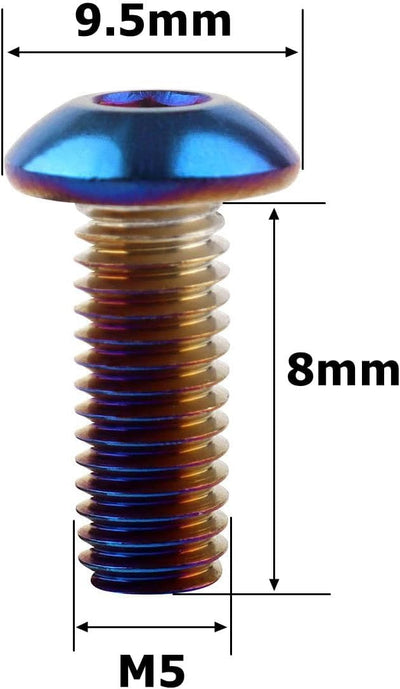 Tornillos bicicleta M5x8mm cabeza botón Allen acero inox