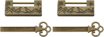Candados vintage joyero diseño floral y pájaro
