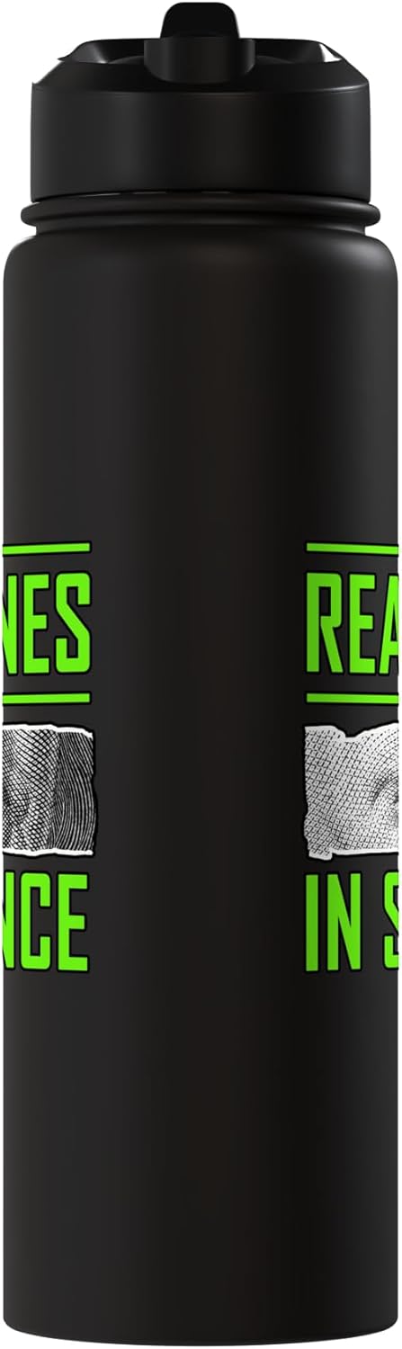 Botella de agua acero inoxidable aislada sin BPA con diseño verde