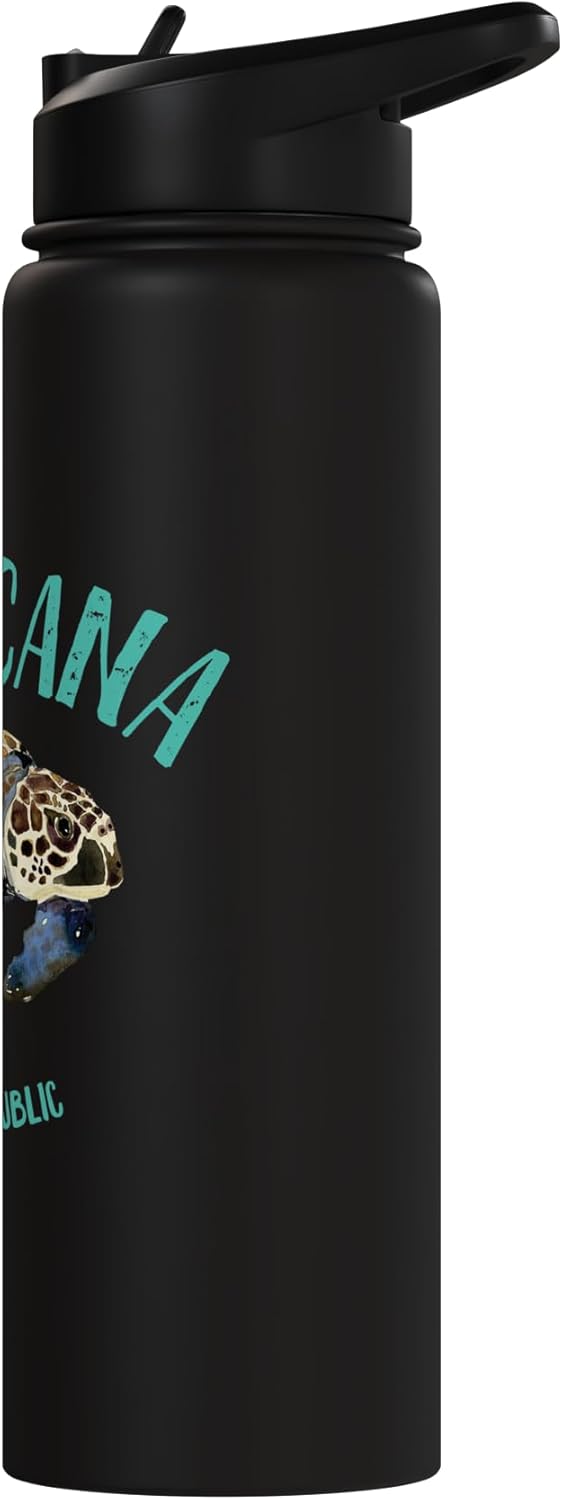 Botella agua acero inox aislada diseño tortuga mar