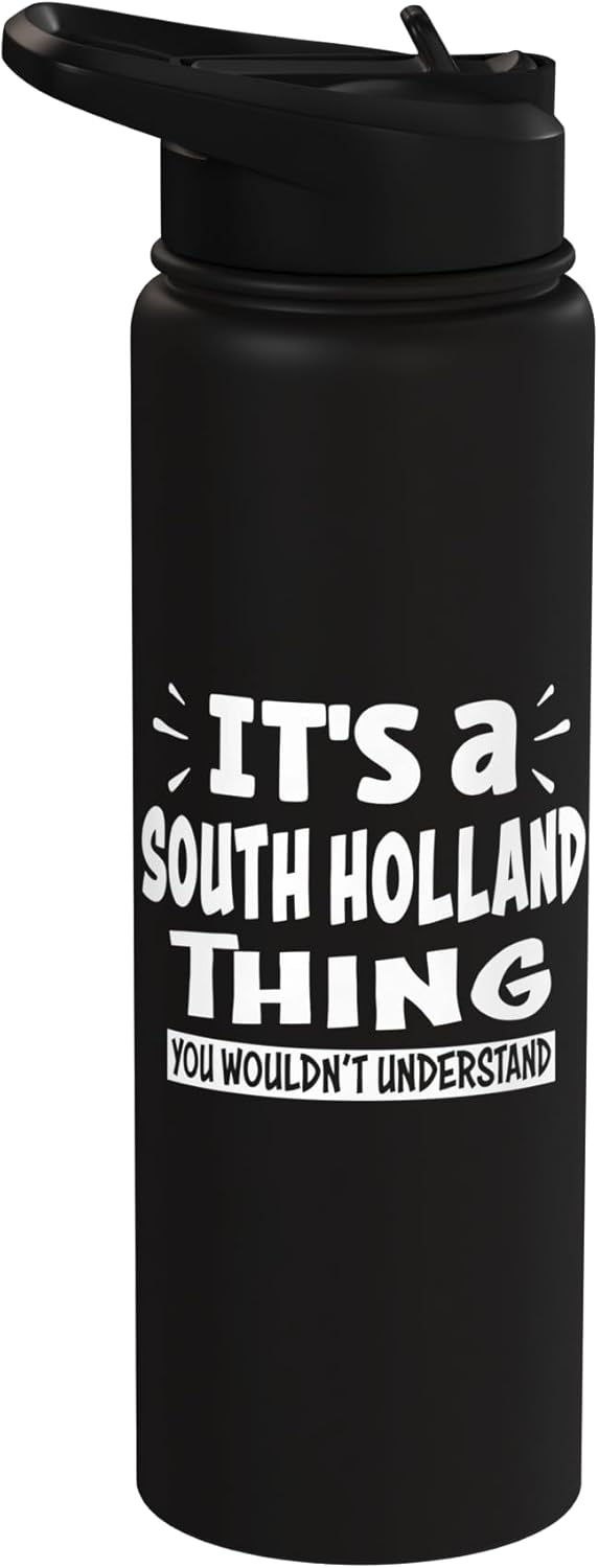 Botella de agua acero inoxidable aislada South Holland