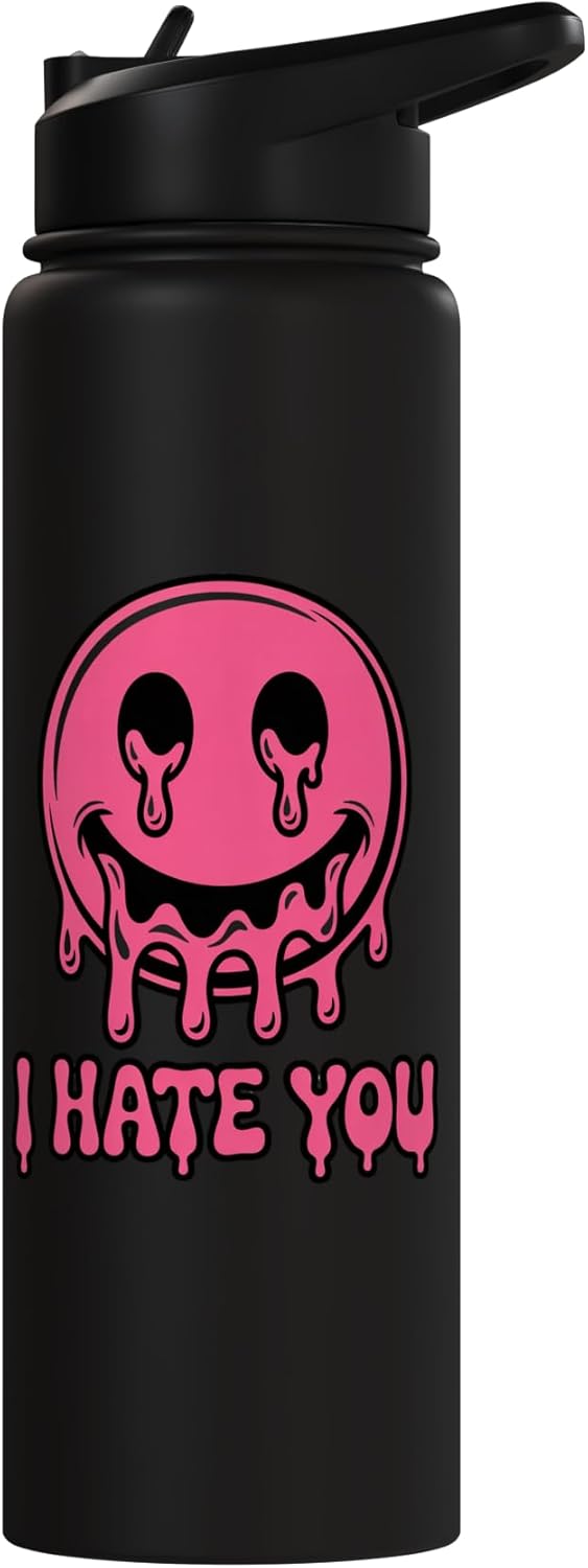 Botella de agua acero inoxidable Melting Face Y2K Drip Graphic