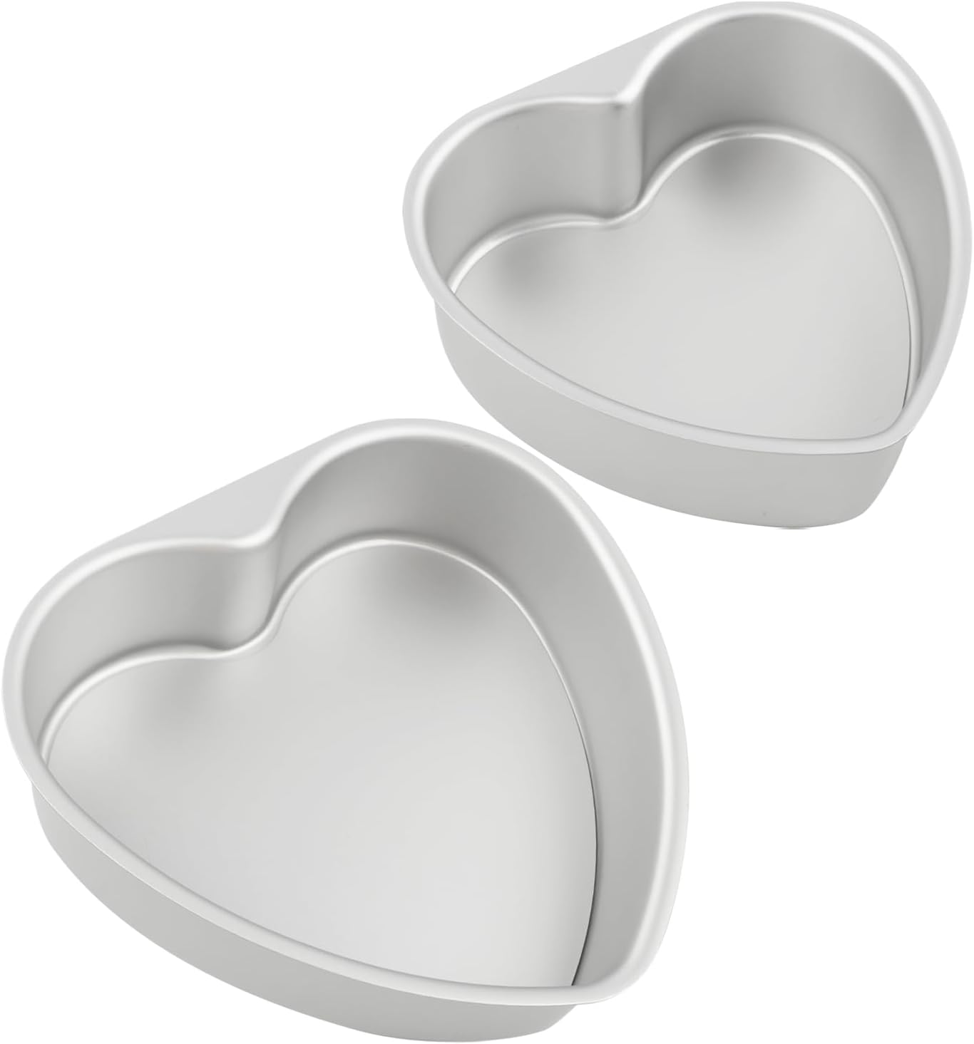 Juego de 3 moldes de aluminio antiadherente con forma de corazón para hornear 6/8/10 pulgadas