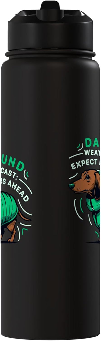 Botella de agua acero inoxidable perro salchicha pronóstico del tiempo
