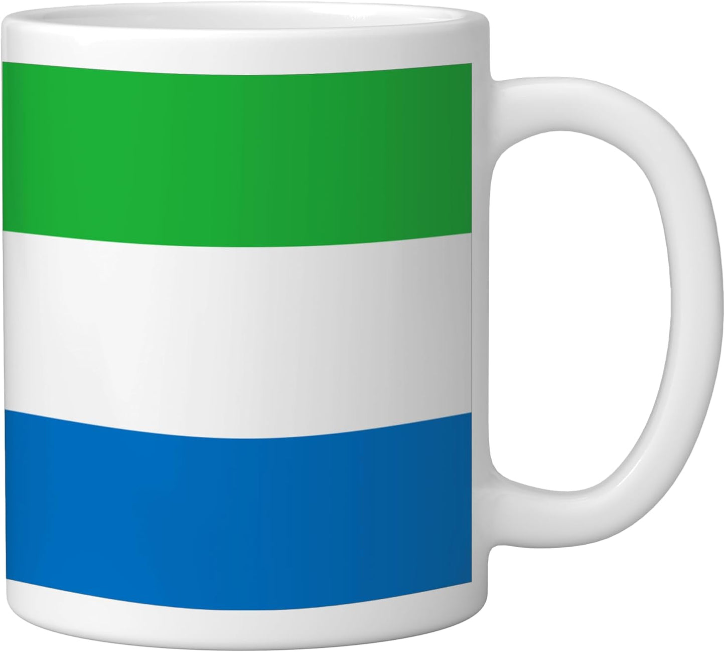 Taza cerámica blanca Bandera de Sierra Leona