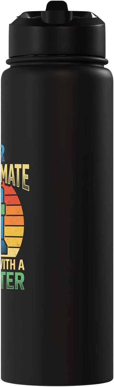 Botella de agua acero inoxidable 3D impresora retro sunset hombre viejo chiste