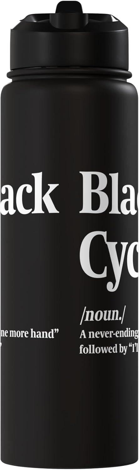Botella de agua aislada de acero inoxidable juego de cartas casino Blackjack Cycle