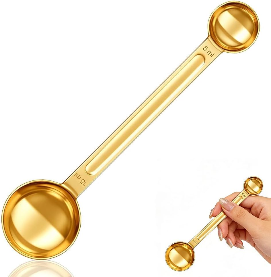 Cucharas medidoras acero inox 0.2 y 0.5 oz cuchara café dorado