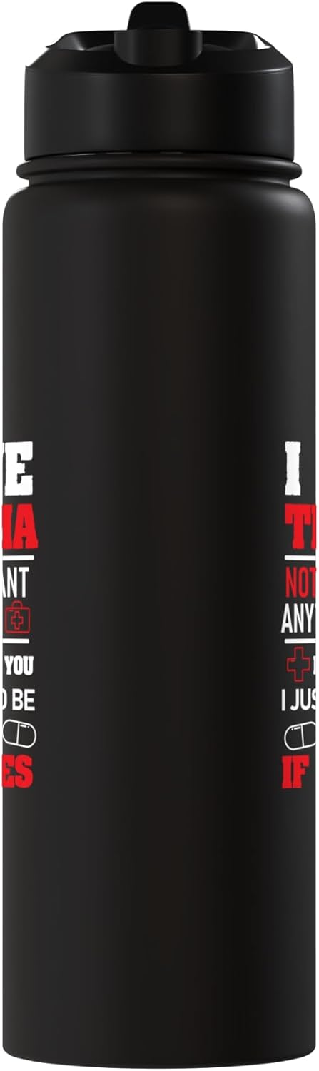 Botella de agua acero inoxidable aislada para enfermeras