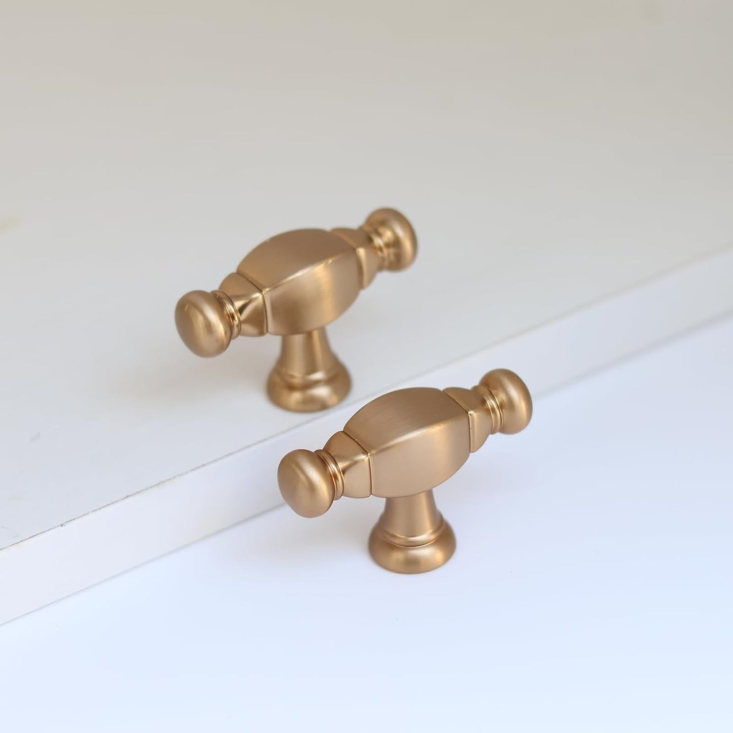 Pomos barra bronce champán forma T tiradores muebles