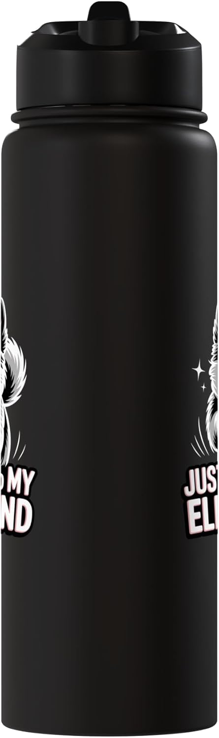 Botella agua acero inox aislada perro Elkhound