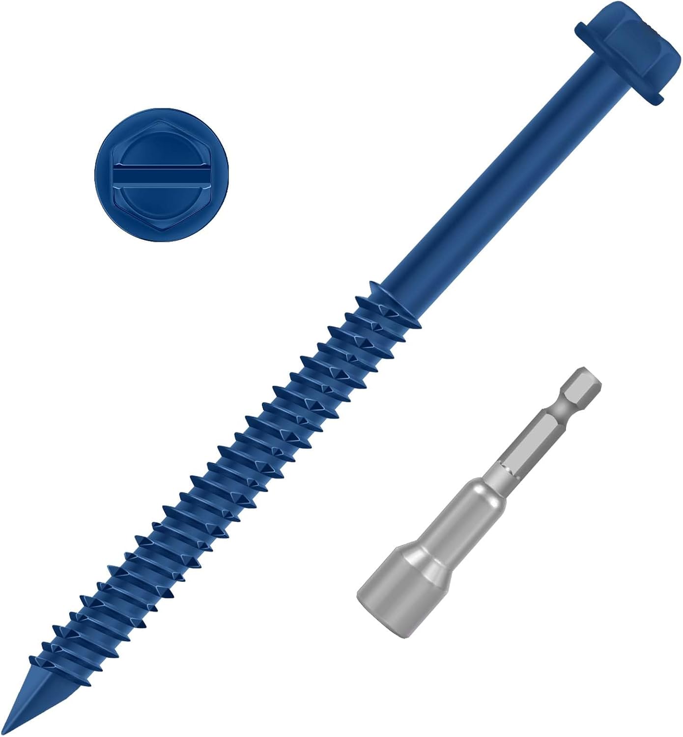 Kit anclaje hormigón hexagonal azul 1/4x4pulg 30uds
