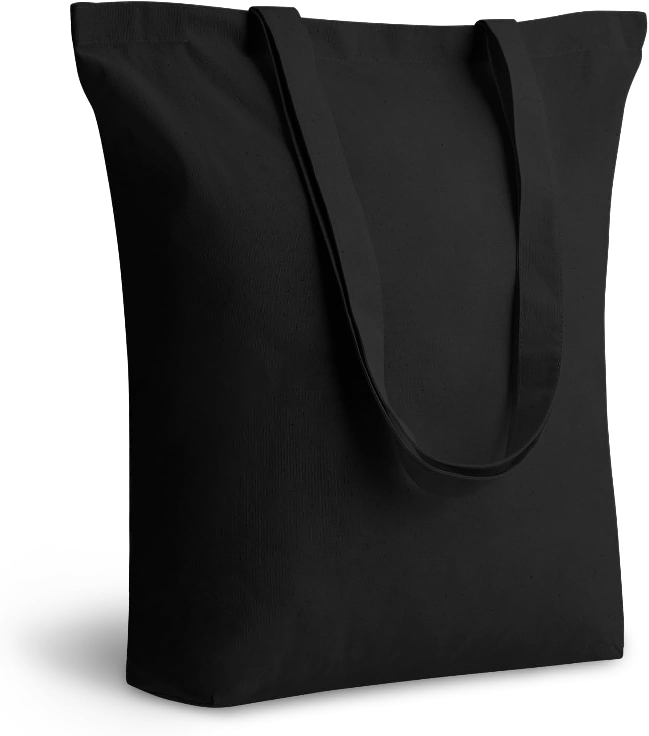 Bolsas de algodón reutilizables con refuerzo inferior blanca y negra