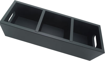 Organizador té azúcar madera negra caja 3 ranuras cocina oficina