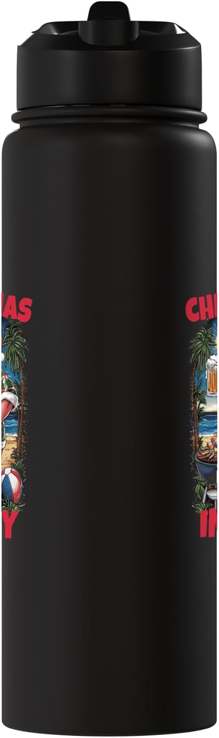 Botella de agua acero inoxidable aislada para Navidad y verano