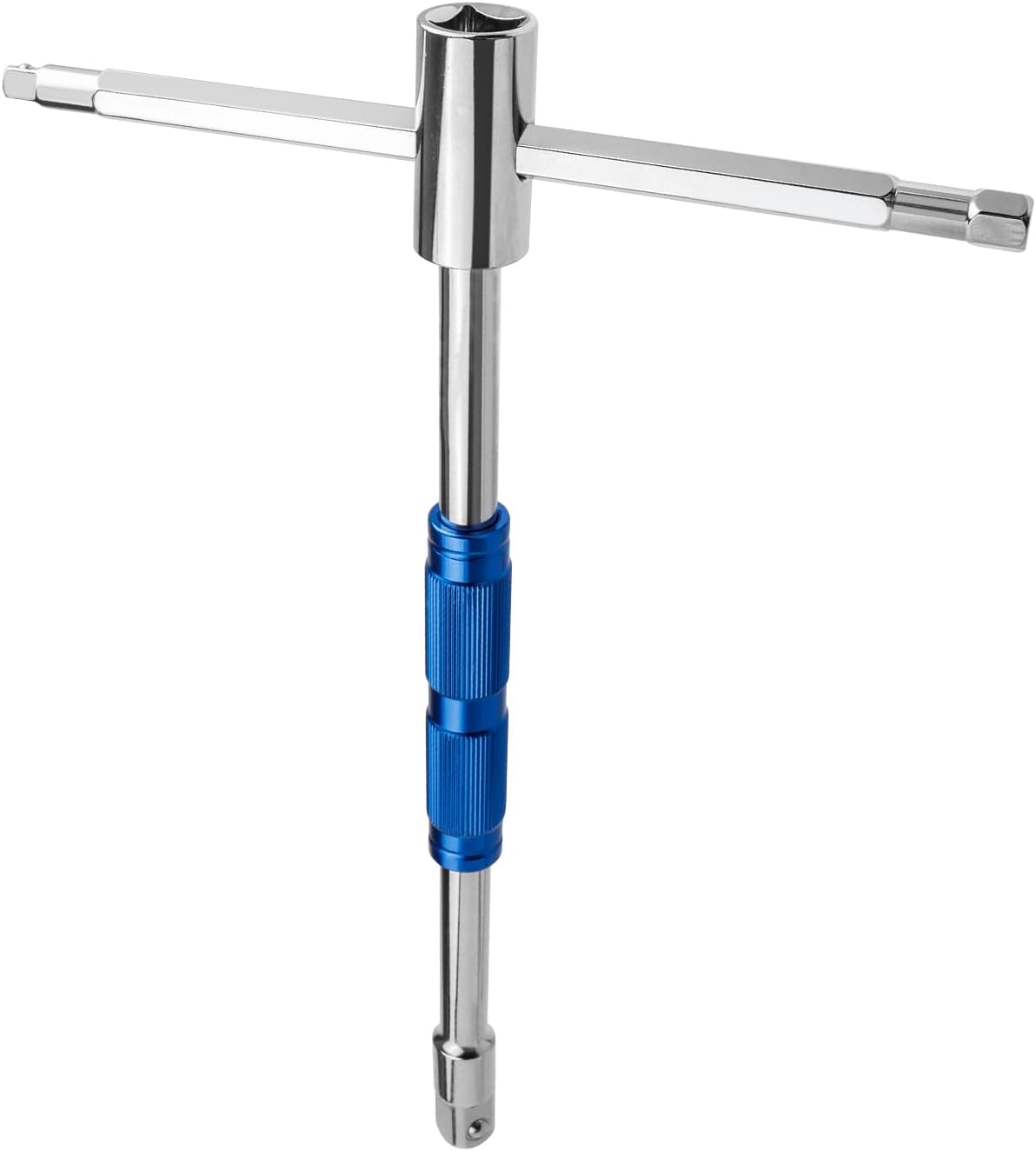 Llave giratoria ajustable con mango T adaptador impacto 1/4-1/2"