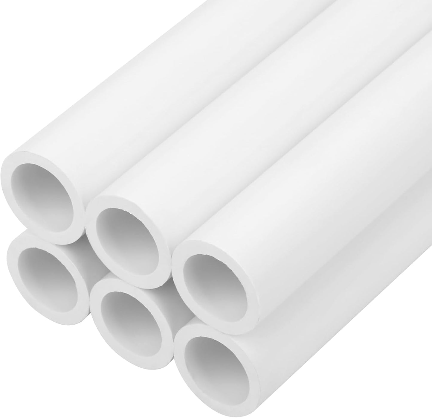 6 Tubos Sch40 1/2x34pulg para bricolaje blanco
