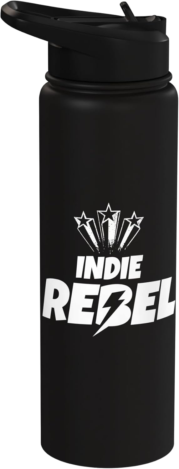 Botella de agua acero inoxidable para amantes de la música indie