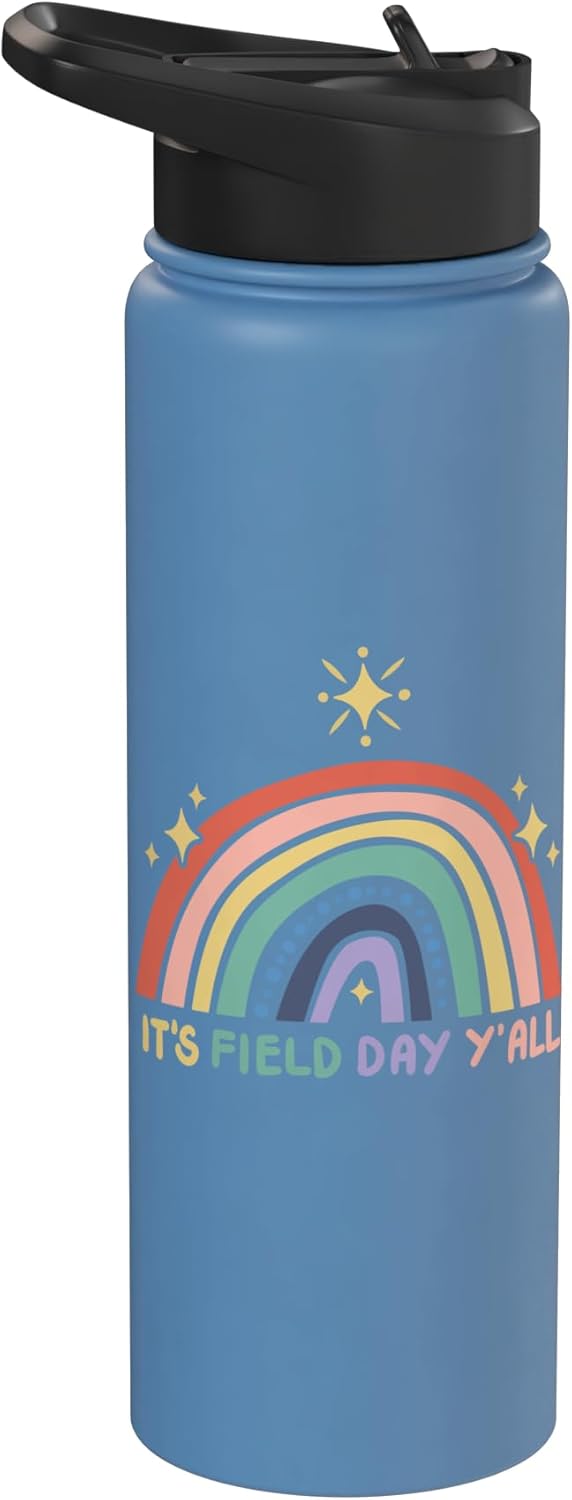 Botella de agua acero inoxidable aislada Field Day