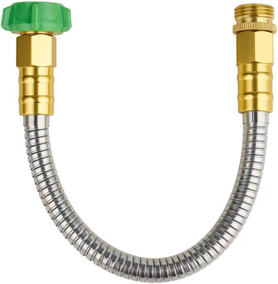 Manguera jardín acero inox 304 1pie conector metal flexible
