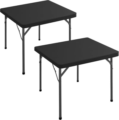 Manta para mesa cuadrada elástica 34x34 pulgadas 2 piezas protectora de mesas plegables para picnic al aire libre negra