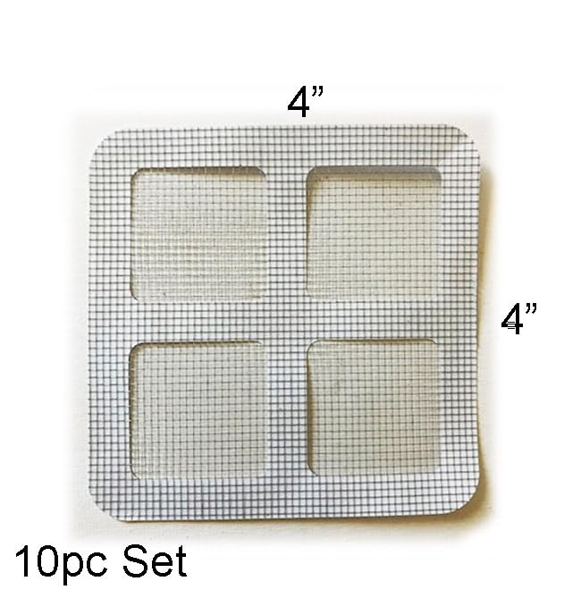 Parche autoadhesivo para puerta ventana 4x4pulg gris set 10
