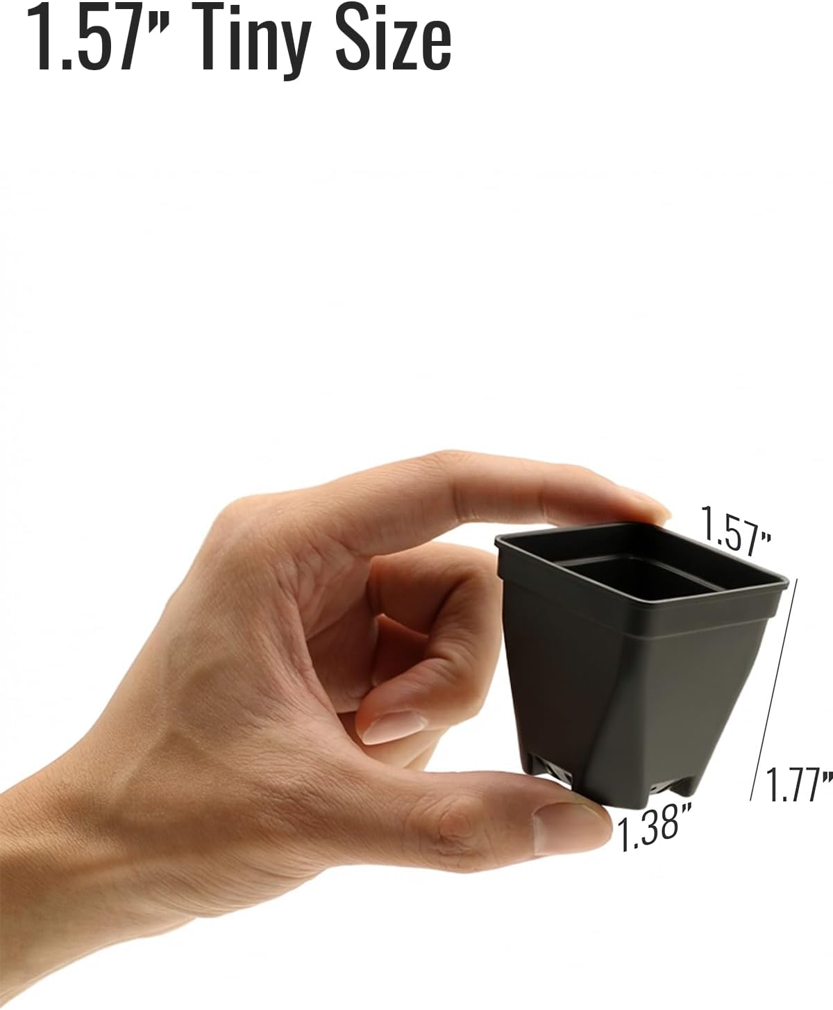 Macetas plástico PP negro 1.5pulg para hogar oficina