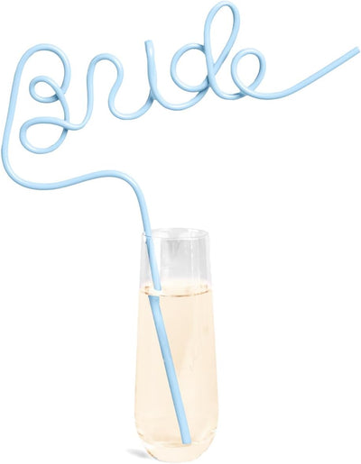 Pajita Fetti Blue Bride XL - Decoraciones para despedida de soltera