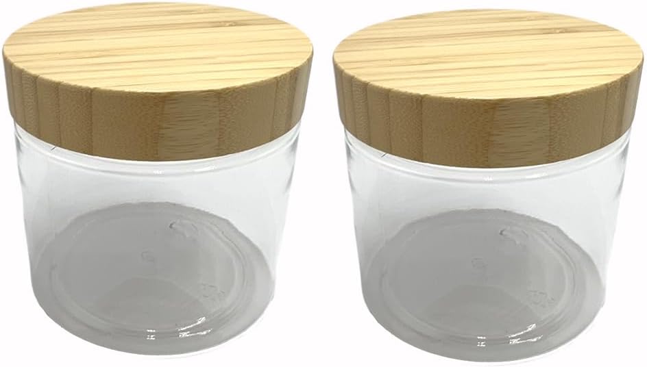 Tarro plástico redondo 16oz paquete 2 para cosméticos