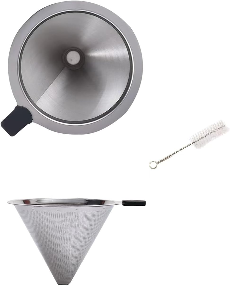 Filtro café reutilizable doble capa acero inox malla 600