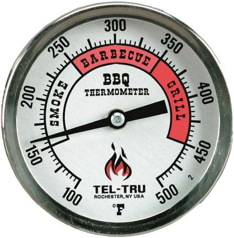 Termómetro barbacoa esfera aluminio 3pulg vástago 4pulg 100/500F